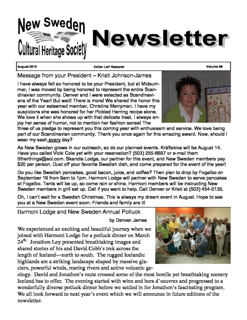 Newsletter August 2010