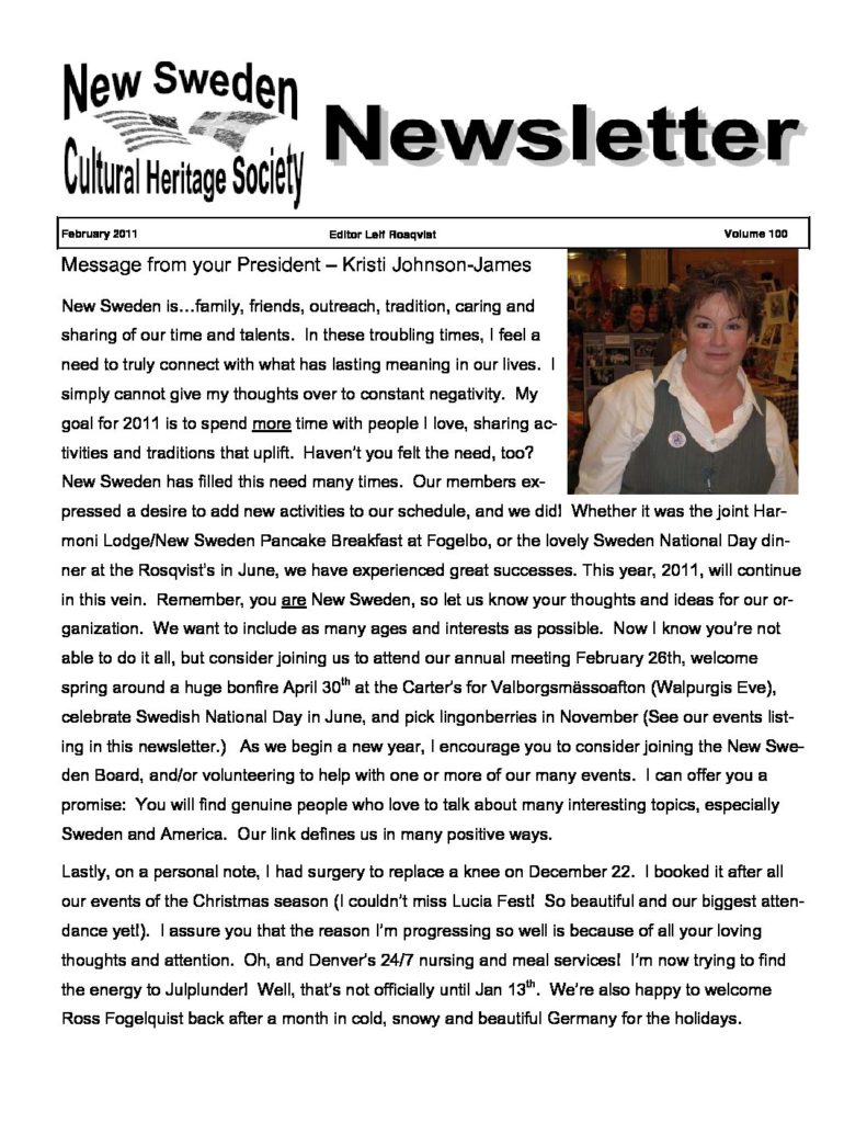 Newsletter February 2011