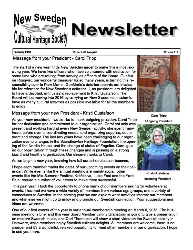 Newsletter February 2016