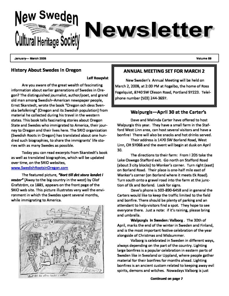 Newsletter January 2008
