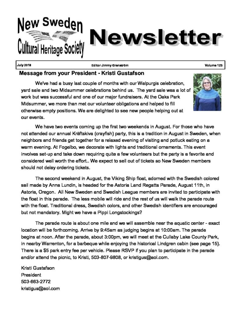 Newsletter July 2018