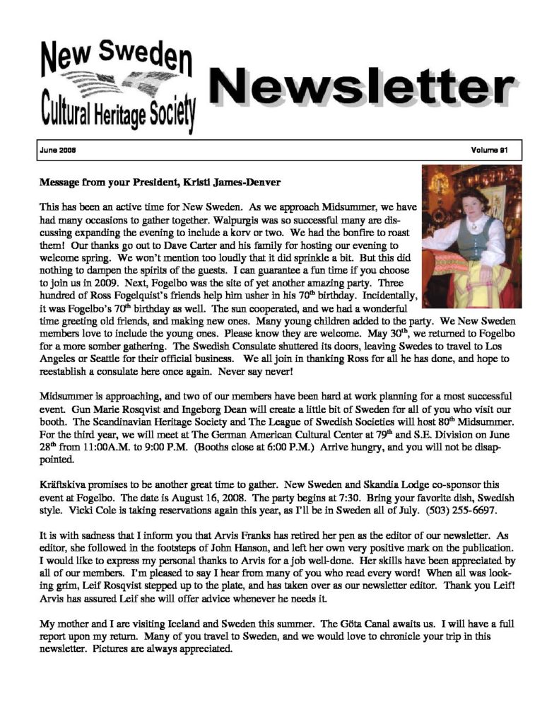 Newsletter June 2008