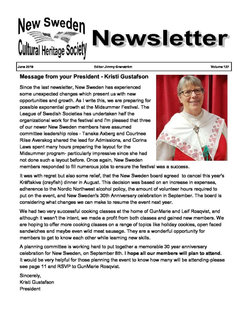 Newsletter June 2019