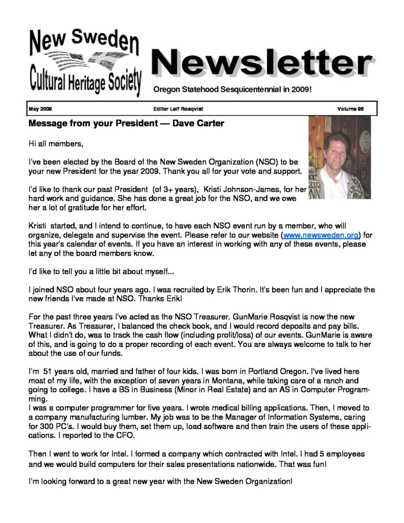 Newsletter May 2009
