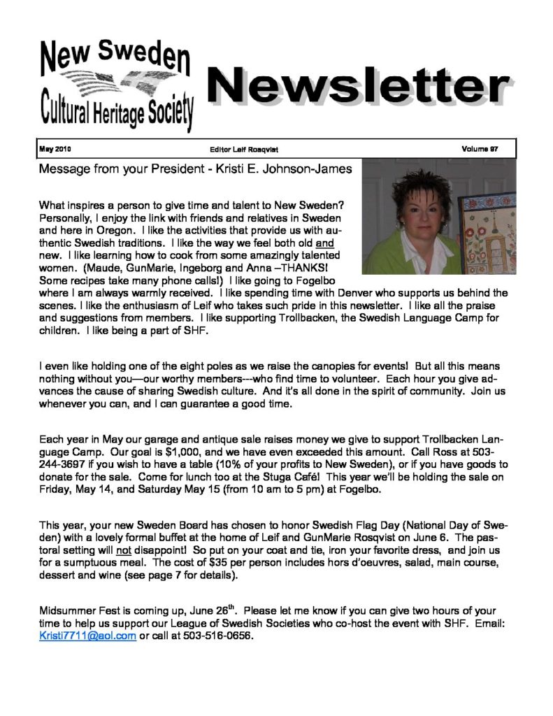 Newsletter May 2010