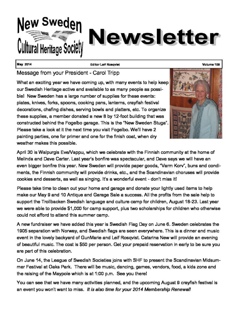 Newsletter May 2014