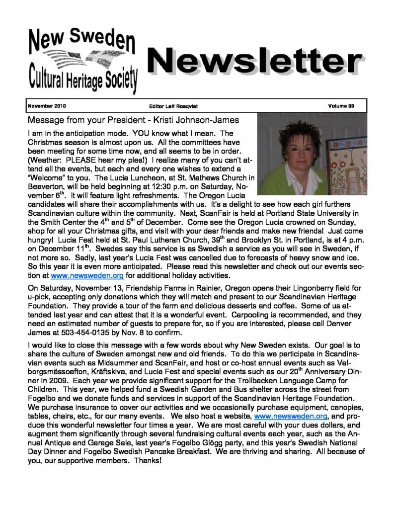 Newsletter November 2010