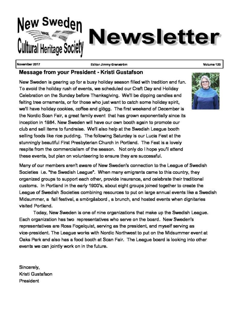 Newsletter November 2017