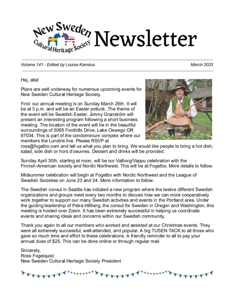 New Sweden Newsletter - March 2023